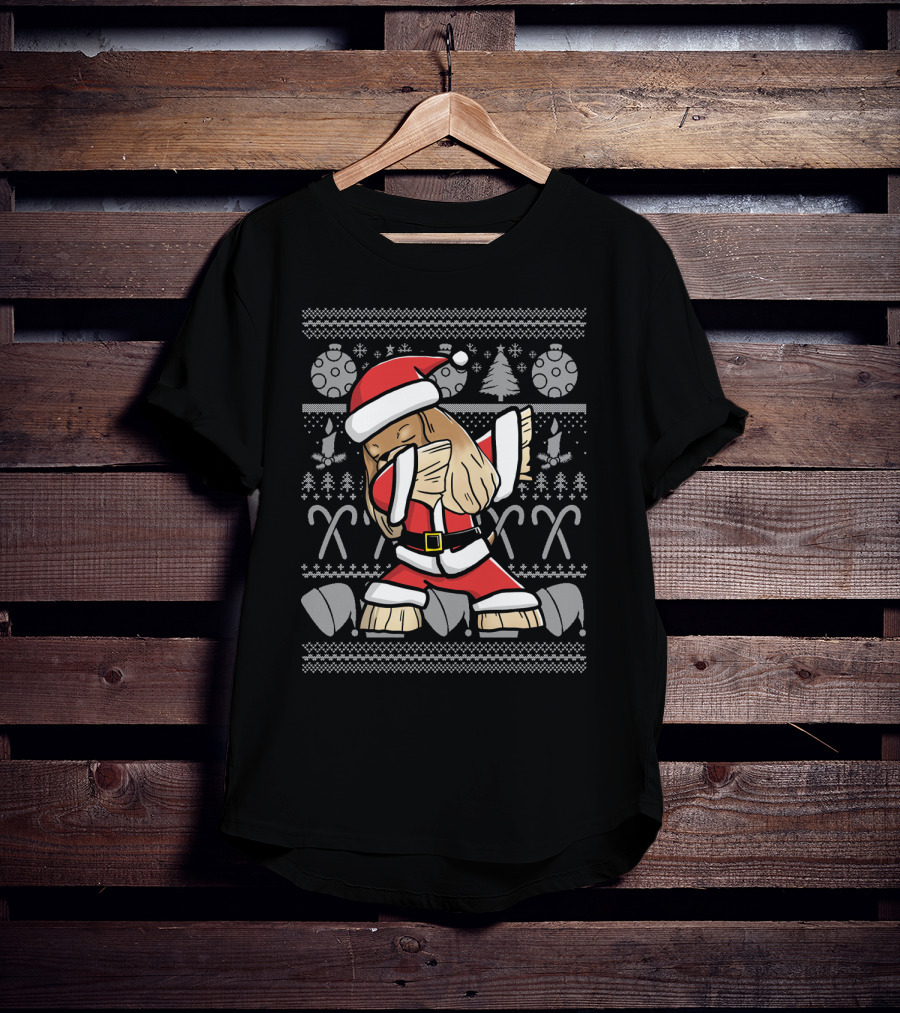 Cocker Spaniel Dabbing Dog Dab Ugly Christmas Sweater Santa Holiday T-Shirt