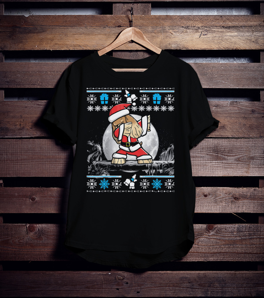 Cocker Spaniel Santa Outfit With Snowflakes And Gifts Festive T-Shirt