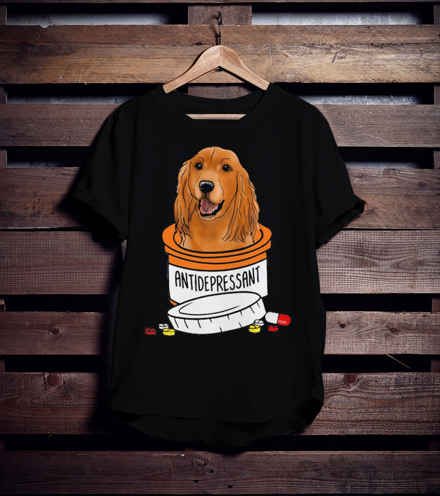 Cocker Spaniel Antidepressant Medicine In Pill Bottle T-Shirt