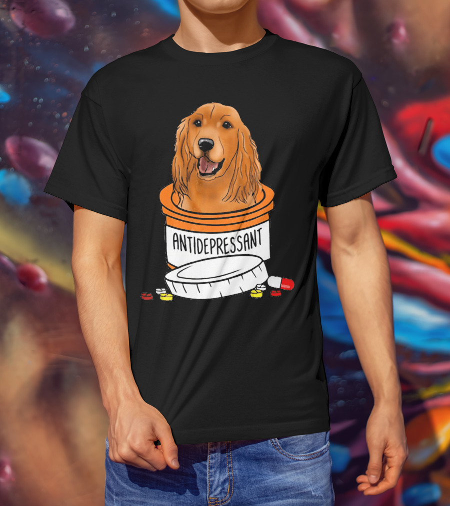 Cocker Spaniel Antidepressant Medicine In Pill Bottle T-Shirt