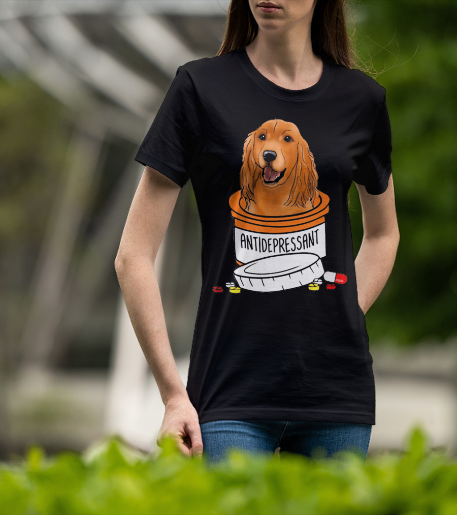 Cocker Spaniel Antidepressant Medicine In Pill Bottle T-Shirt