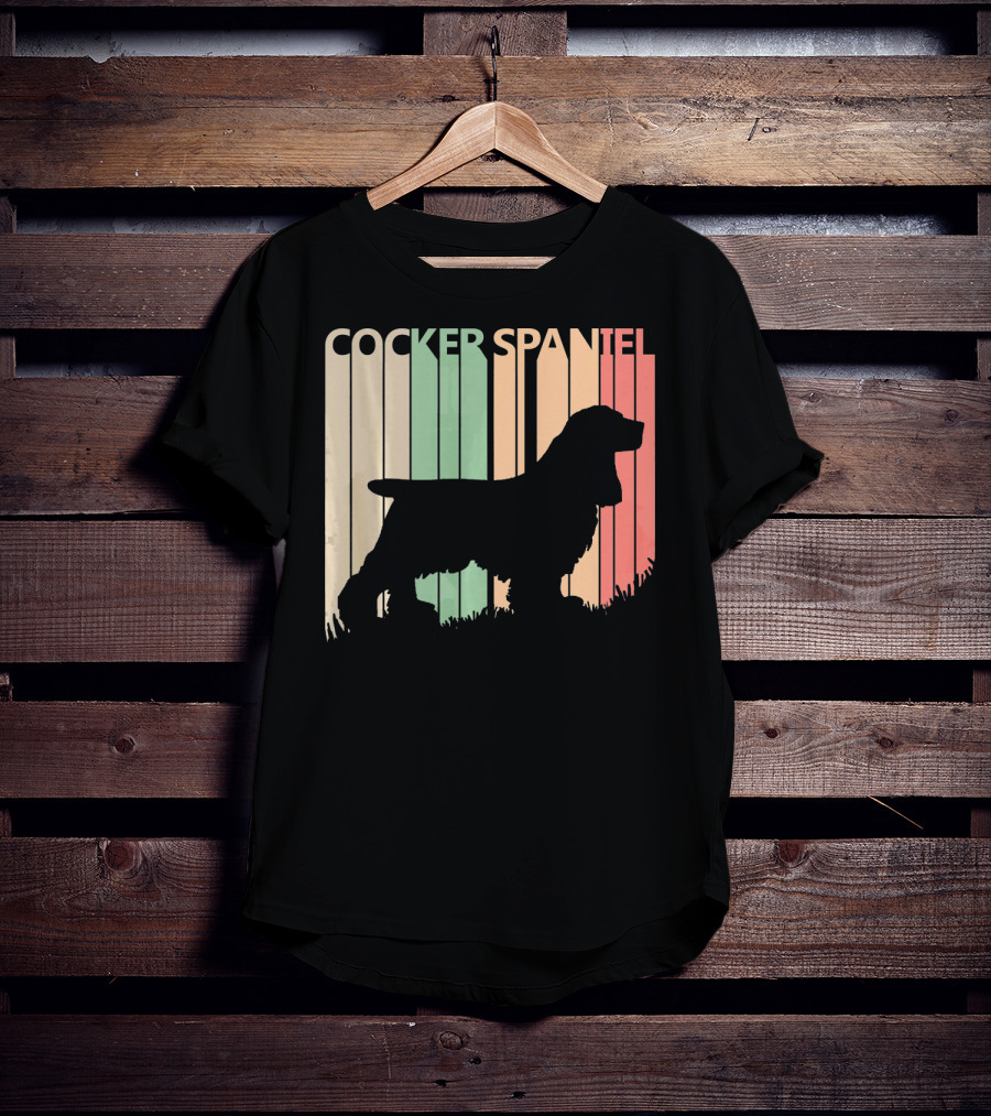 Cocker Spaniel Vintage Silhouette Valentine's Day T-Shirt
