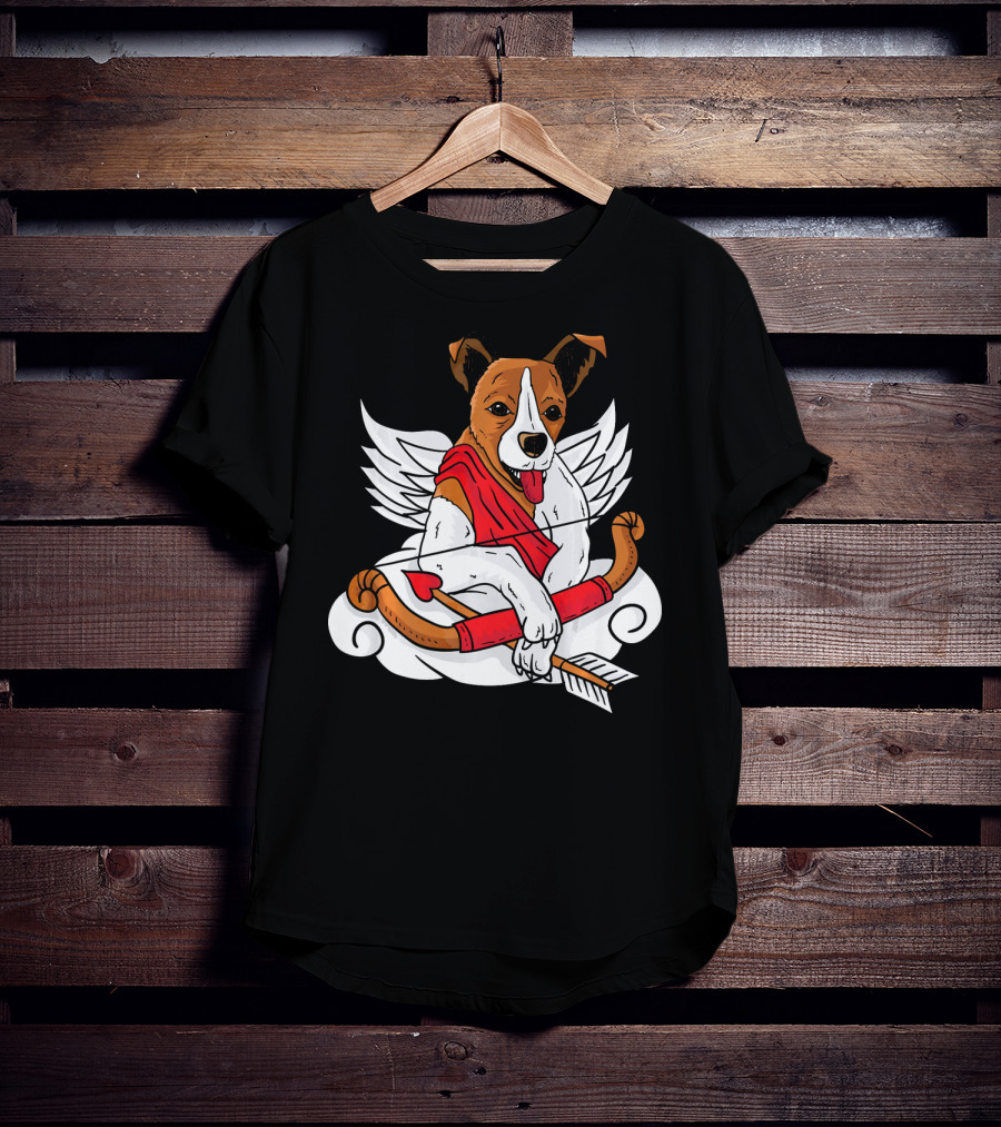 Cupid Jack Russell Terrier With Bow And Arrow For Dog Lovers T-Shirt