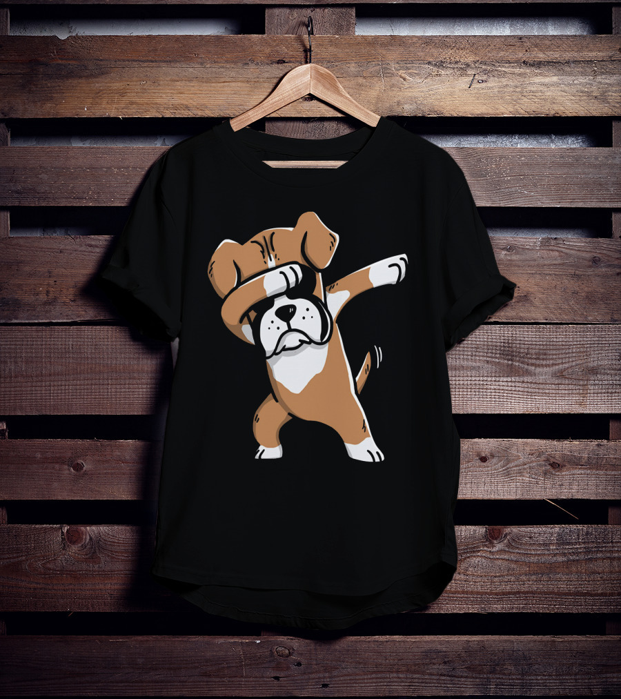 Dab Boxer Dog Hooded Boxer Dab Pose Dog T-Shirt