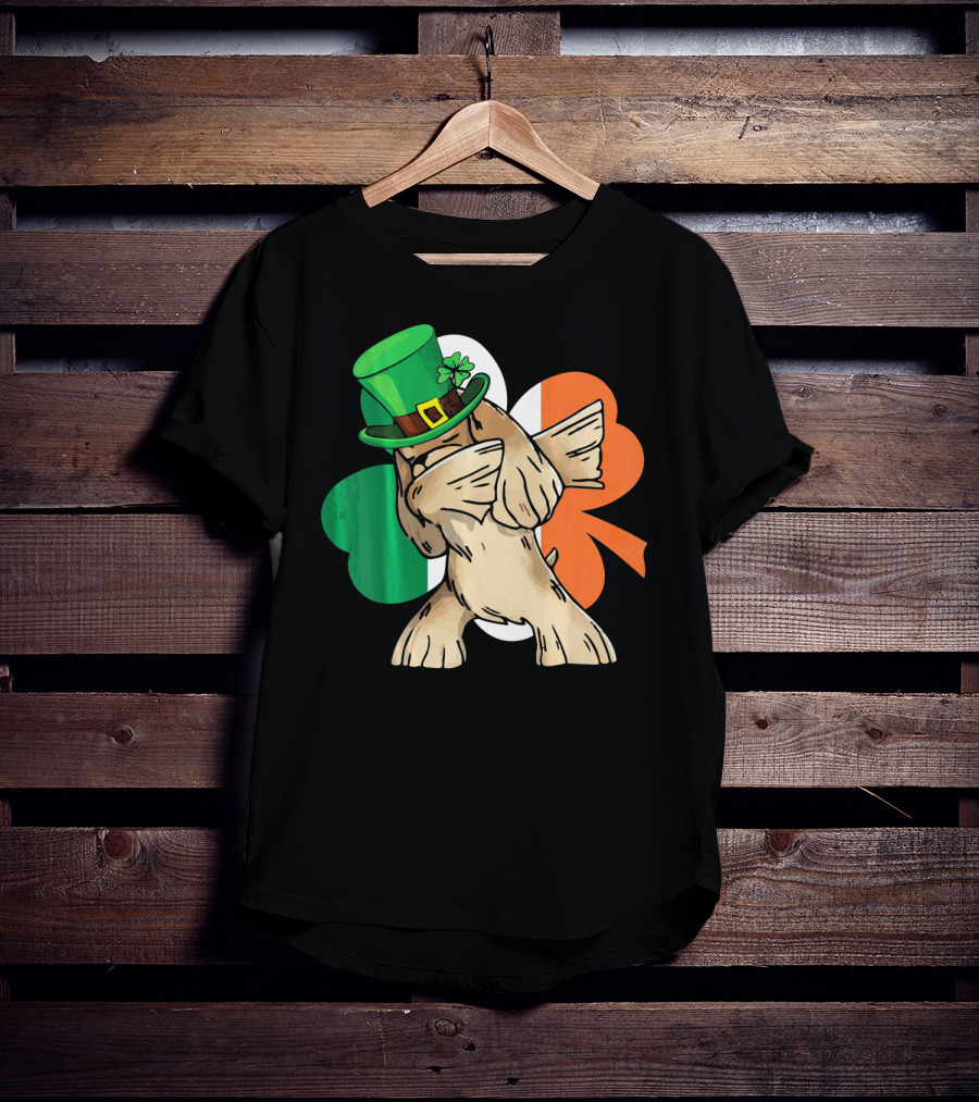 Dabbing Cocker Spaniel Irish Flag Shamrock St. Patrick's Day T-Shirt