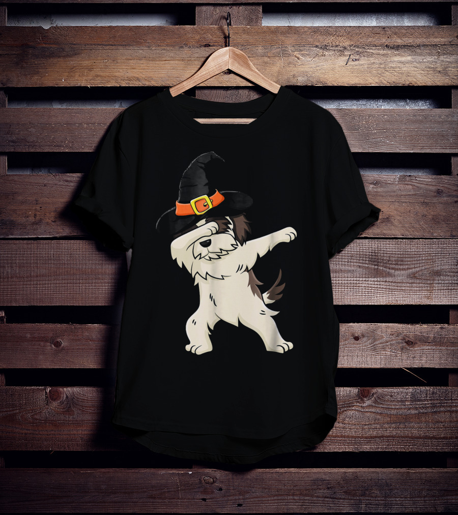 Dabbing Shih Tzu In Witch Hat Halloween T-Shirt
