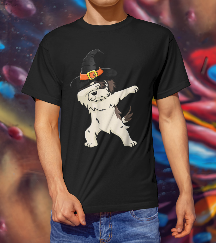 Dabbing Shih Tzu In Witch Hat Halloween T-Shirt