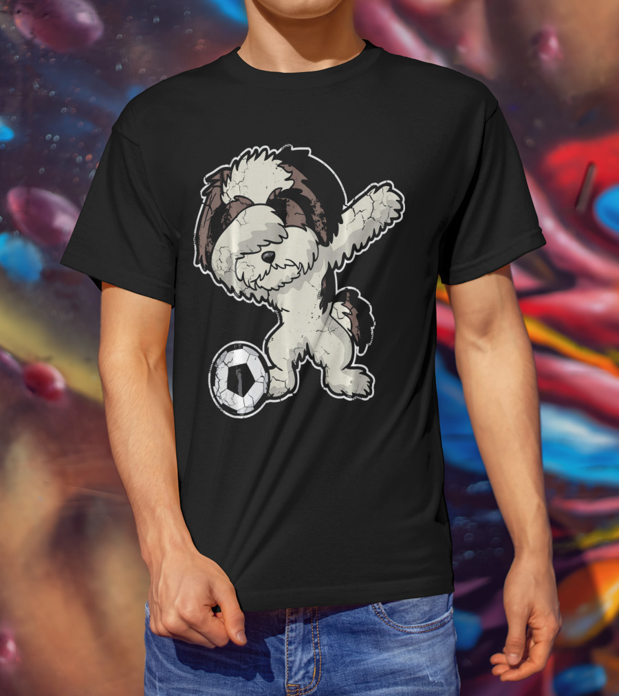 Dabbing Shih Tzu Soccer Dog With Ball T-Shirt