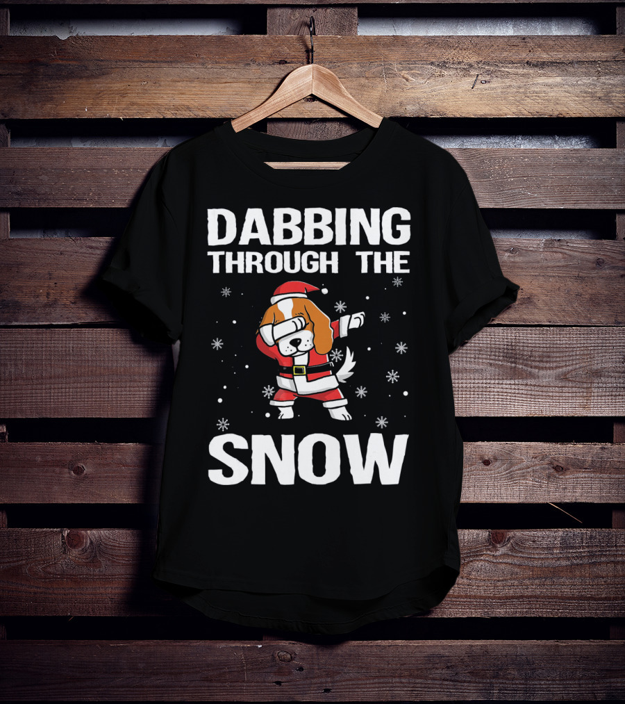 Dabbing Through The Snow Cavalier King Santa Dance T-Shirt
