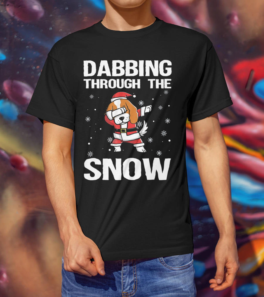 Dabbing Through The Snow Cavalier King Santa Dance T-Shirt