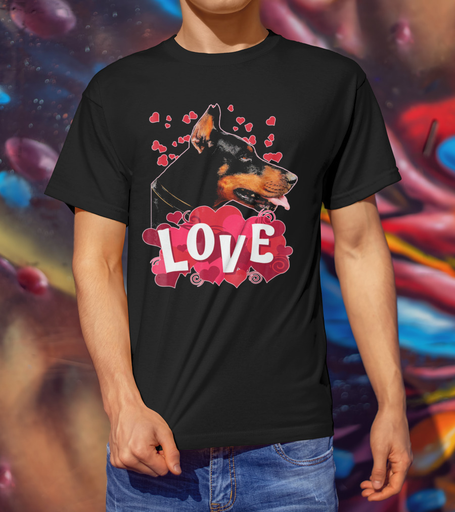 LOVE Doberman Pincher Dog T-Shirt