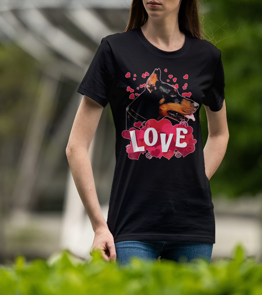 LOVE Doberman Pincher Dog T-Shirt