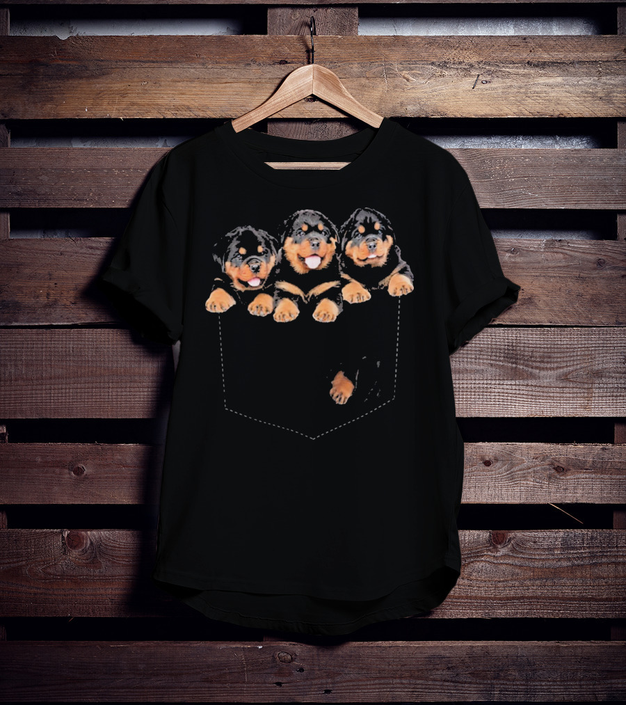 Rottweiler Puppies Trio In Your Pocket T-Shirt