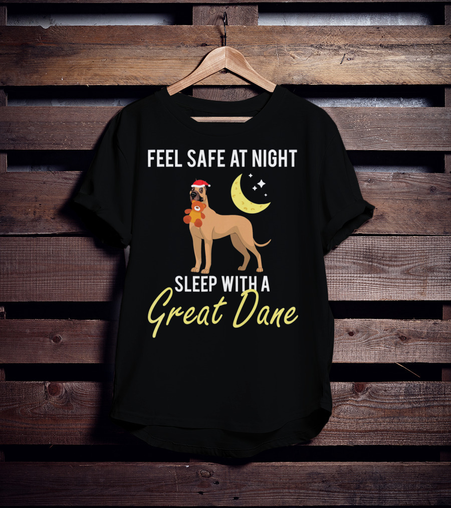 Feel Safe At Night With A Great Dane Under The Moon And Stars T-Shirt