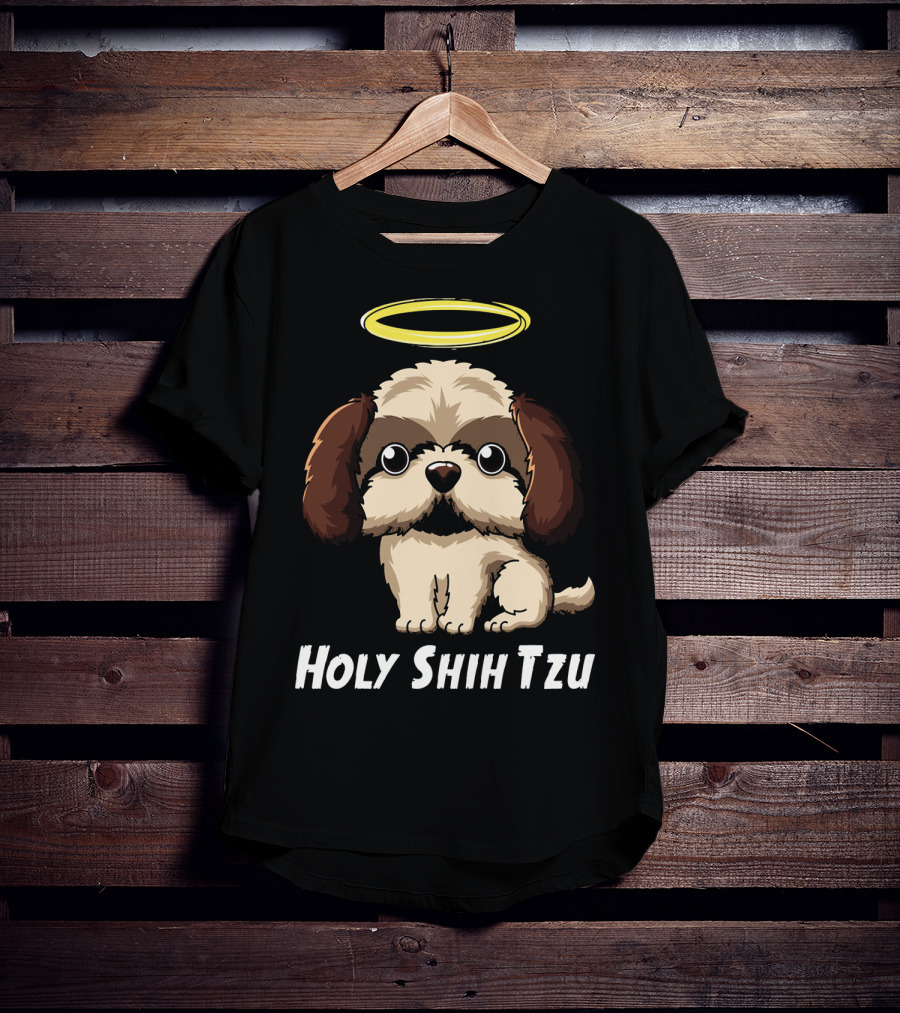 Holy Shih Tzu Funny Dog Owner Halo T-Shirt