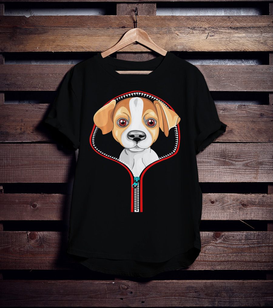 Funny Jack Russell Puppy In Zipper T-Shirt