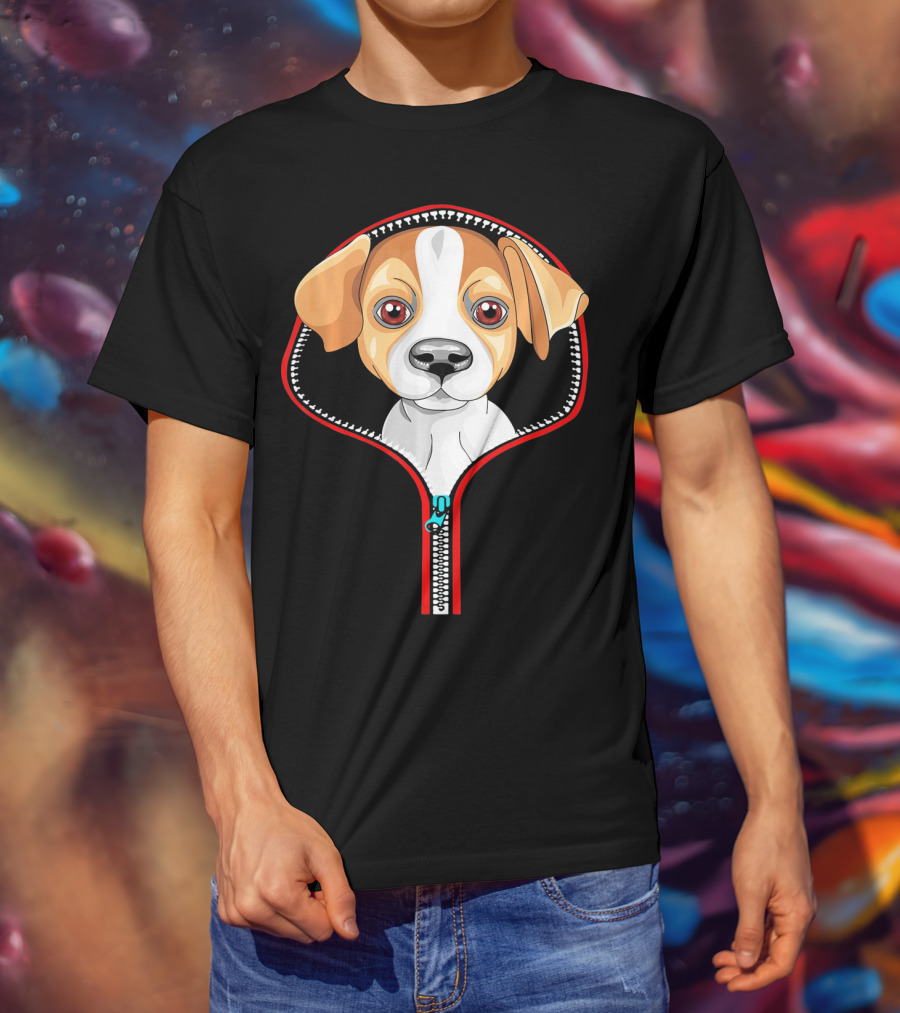 Funny Jack Russell Puppy In Zipper T-Shirt