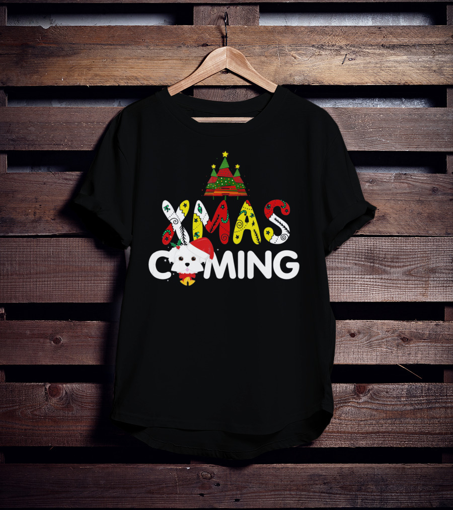 Xmas Coming Funny For Maltese T-Shirt