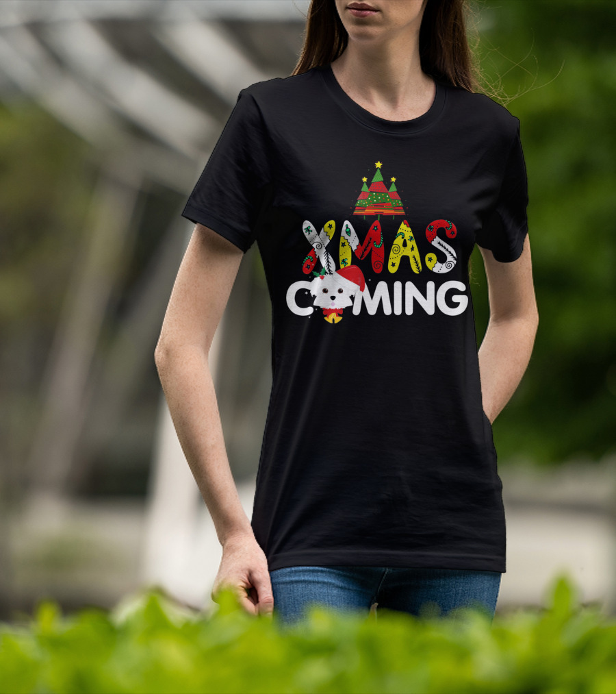 Xmas Coming Funny For Maltese T-Shirt