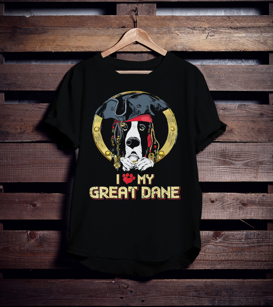I ❤️ My Great Dane Pirate Dog T-Shirt