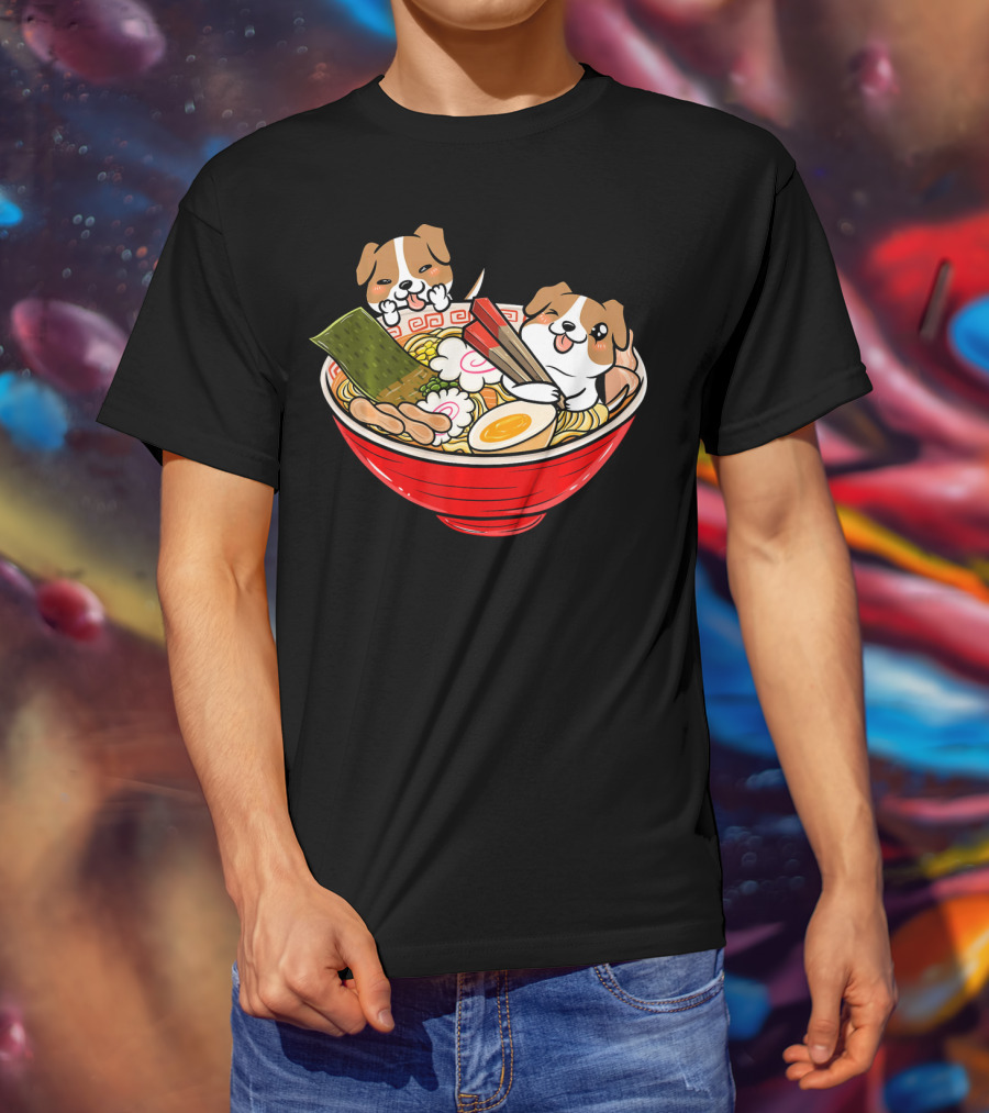 Jack Russell Terrier In Japanese Ramen Kawaii T-Shirt