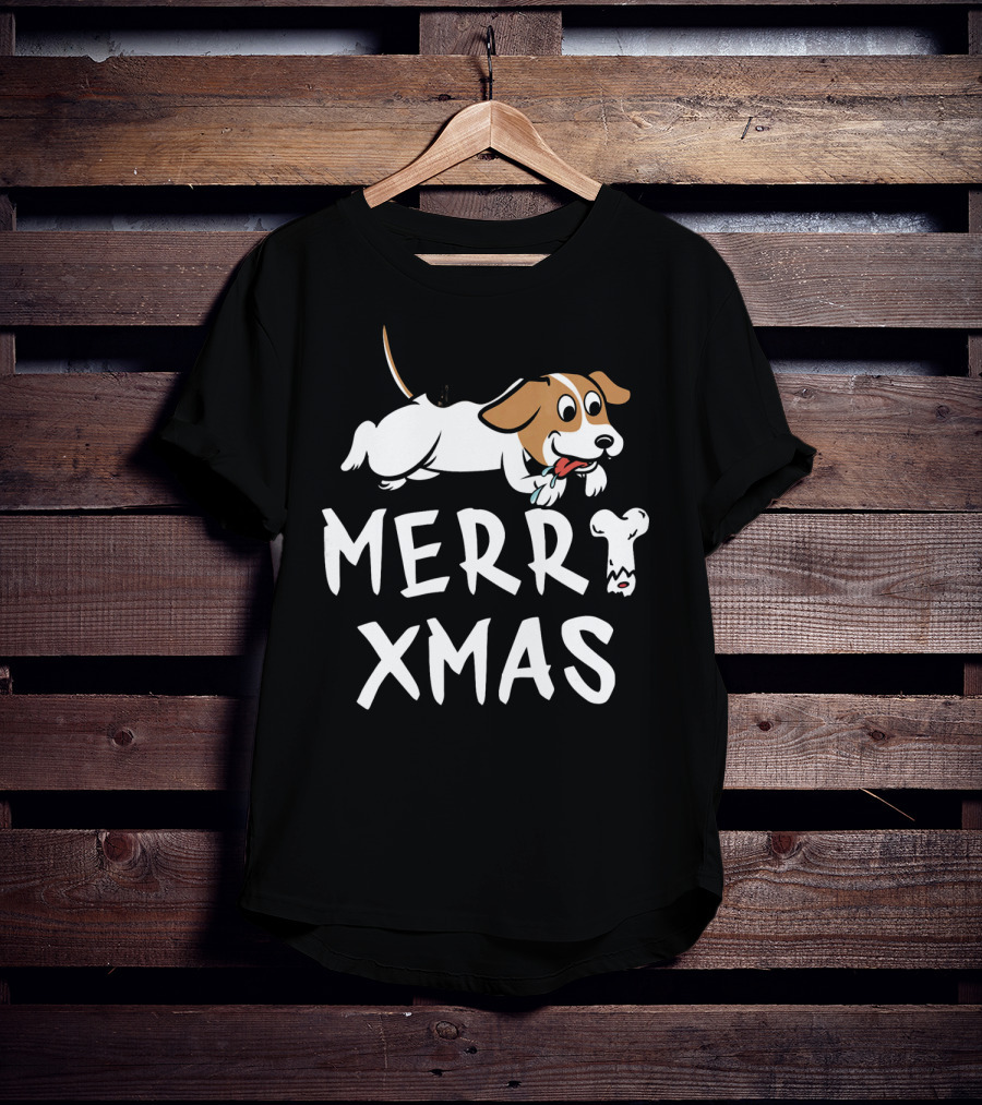 Jack Russell Terrier Merry Xmas With Bone T-Shirt