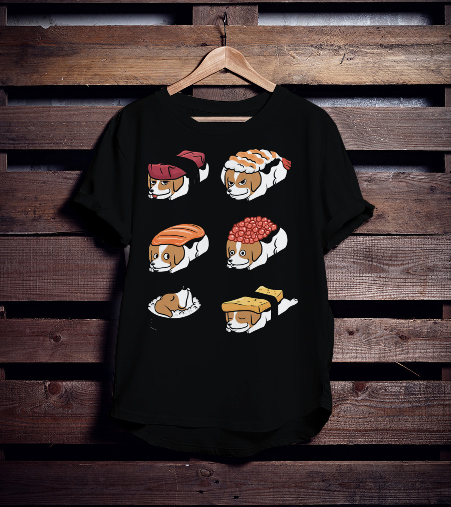 Jack Russell Terrier Nigiri Sushi Funny Dogs Collection T-Shirt