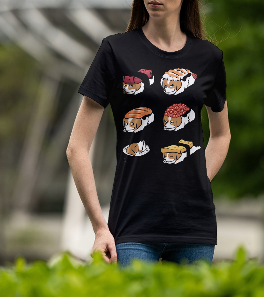 Jack Russell Terrier Nigiri Sushi Funny Dogs Collection T-Shirt