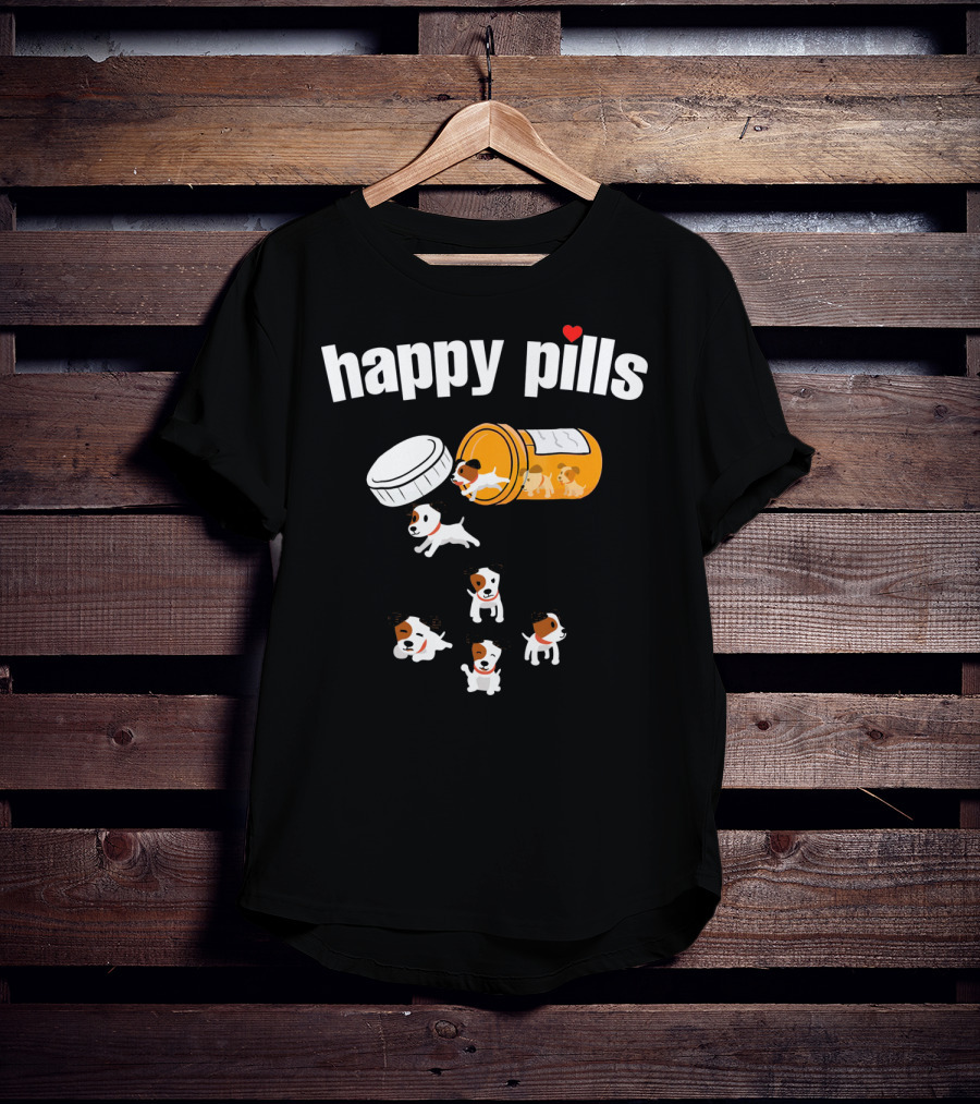 Happy Pills Jack Russell Terrier Funny Dog Love T-Shirt