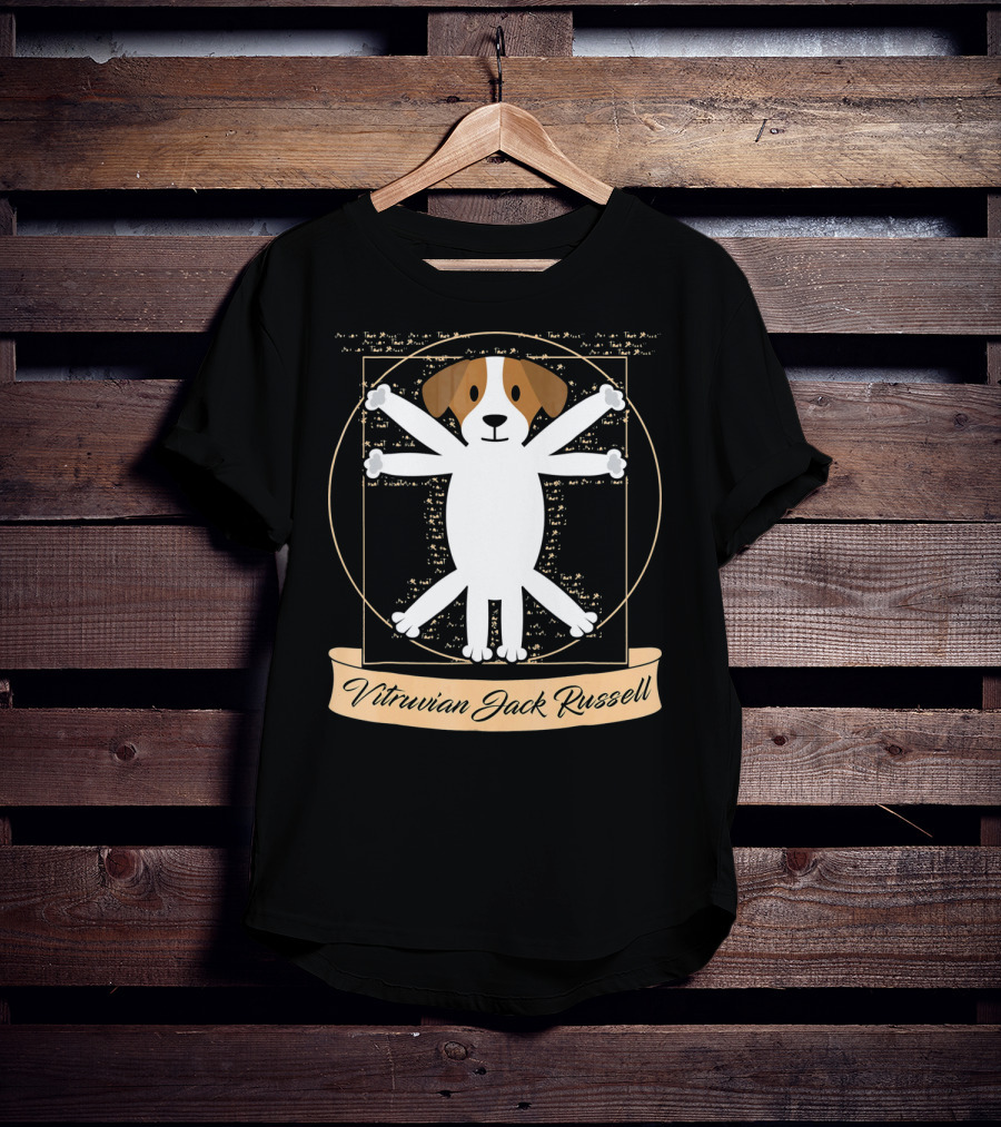 Vitruvian Jack Russell Terrier Man Dog T-Shirt