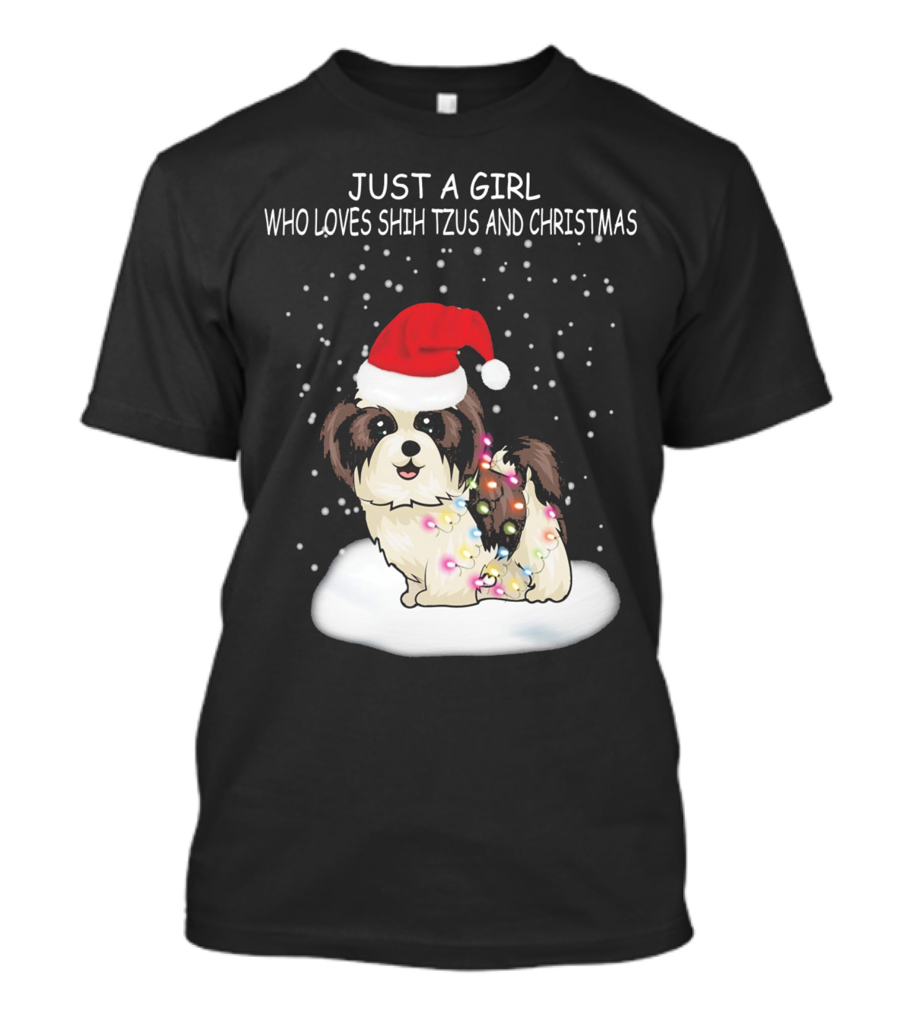 Just A Girl Who Loves Shih Tzu And Christmas T-Shirt