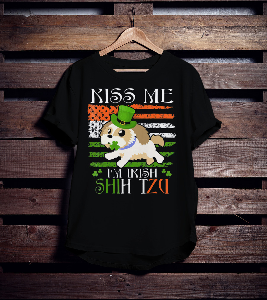Kiss Me I'm Irish Shih Tzu St Patrick's Day T-Shirt