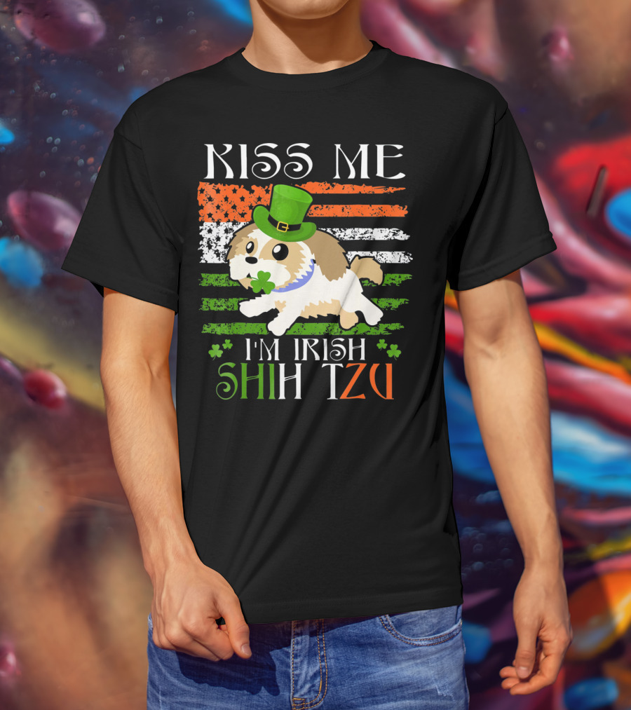 Kiss Me I'm Irish Shih Tzu St Patrick's Day T-Shirt
