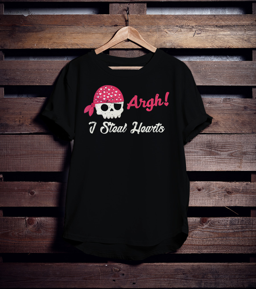 Argh I Steal Hearts Skull Bandana T-Shirt
