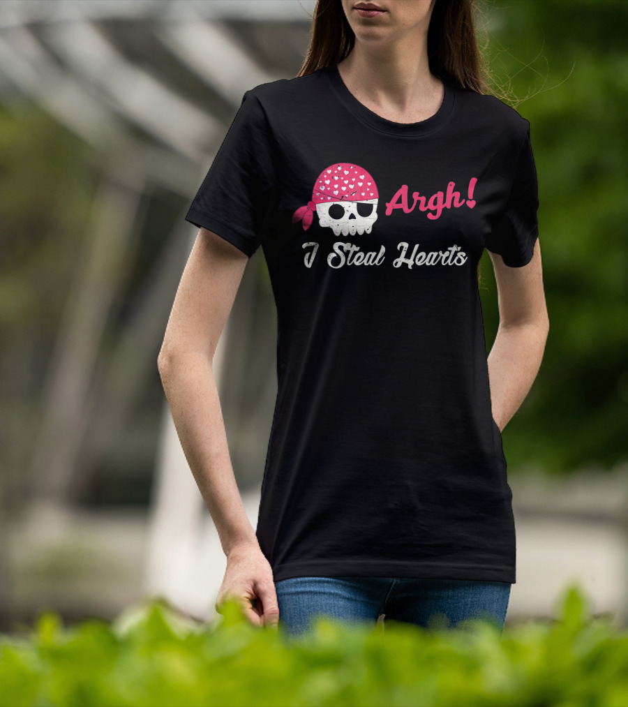 Argh I Steal Hearts Skull Bandana T-Shirt