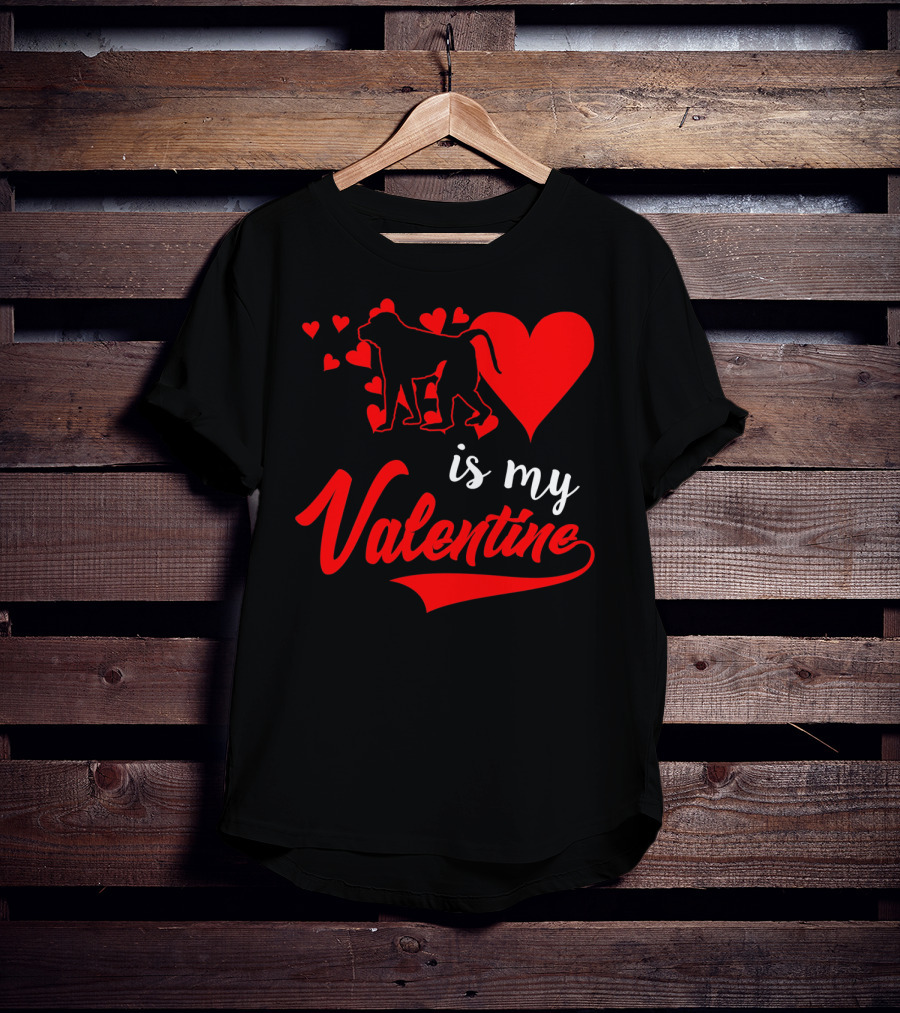 Baboon Love Heart Is My Valentine T-Shirt
