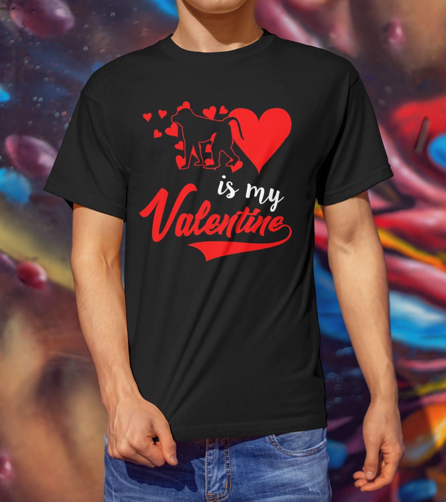 Baboon Love Heart Is My Valentine T-Shirt