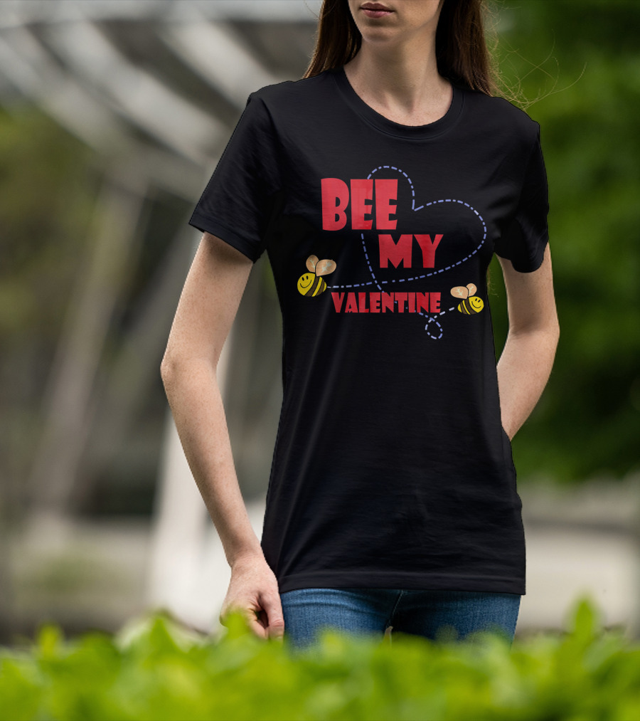 Bee My Valentine Beekeeper Cou With Heart And Bees T-Shirt