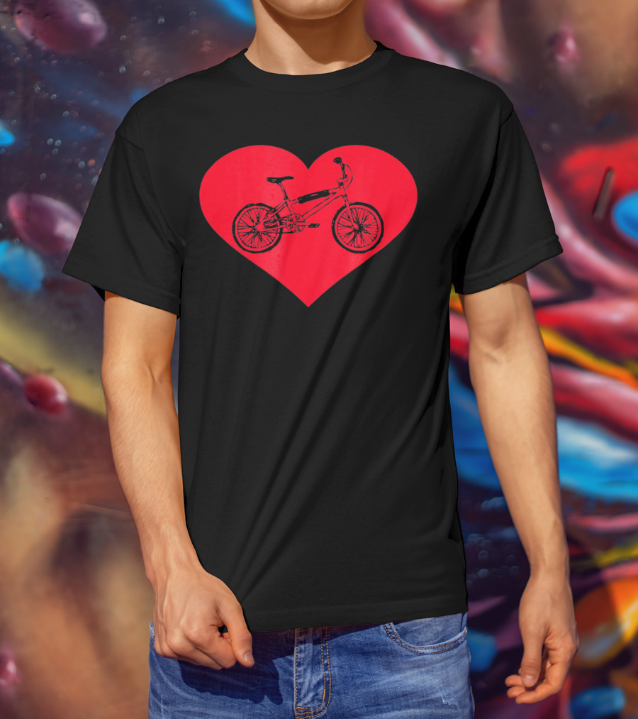 Bicycle In Red Heart Valentine T-Shirt