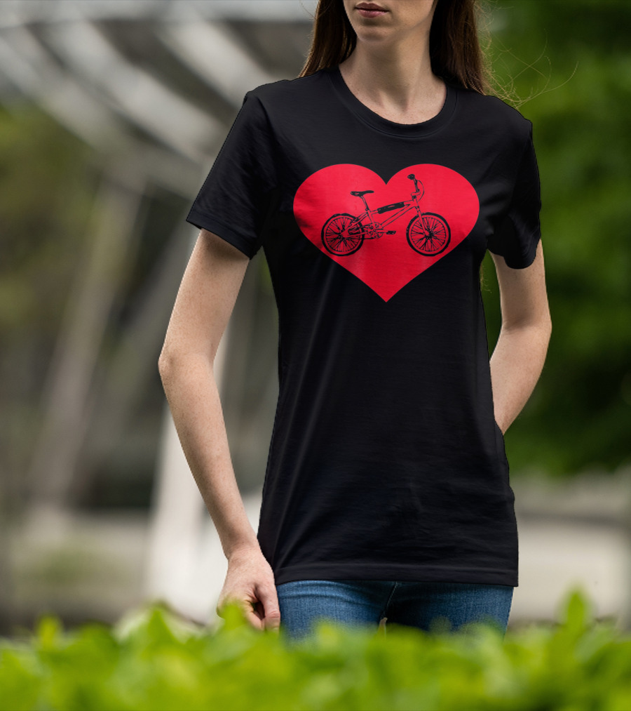 Bicycle In Red Heart Valentine T-Shirt