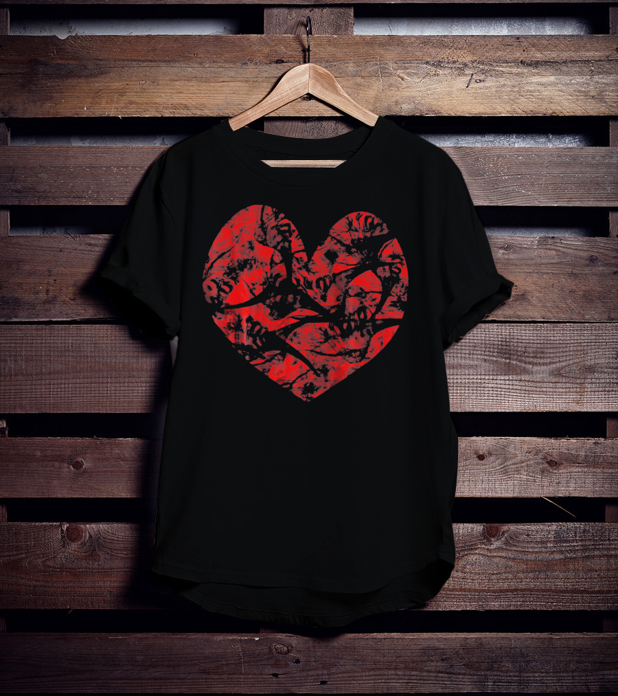 Big Red Heart Distressed Smoke Valentine T-Shirt