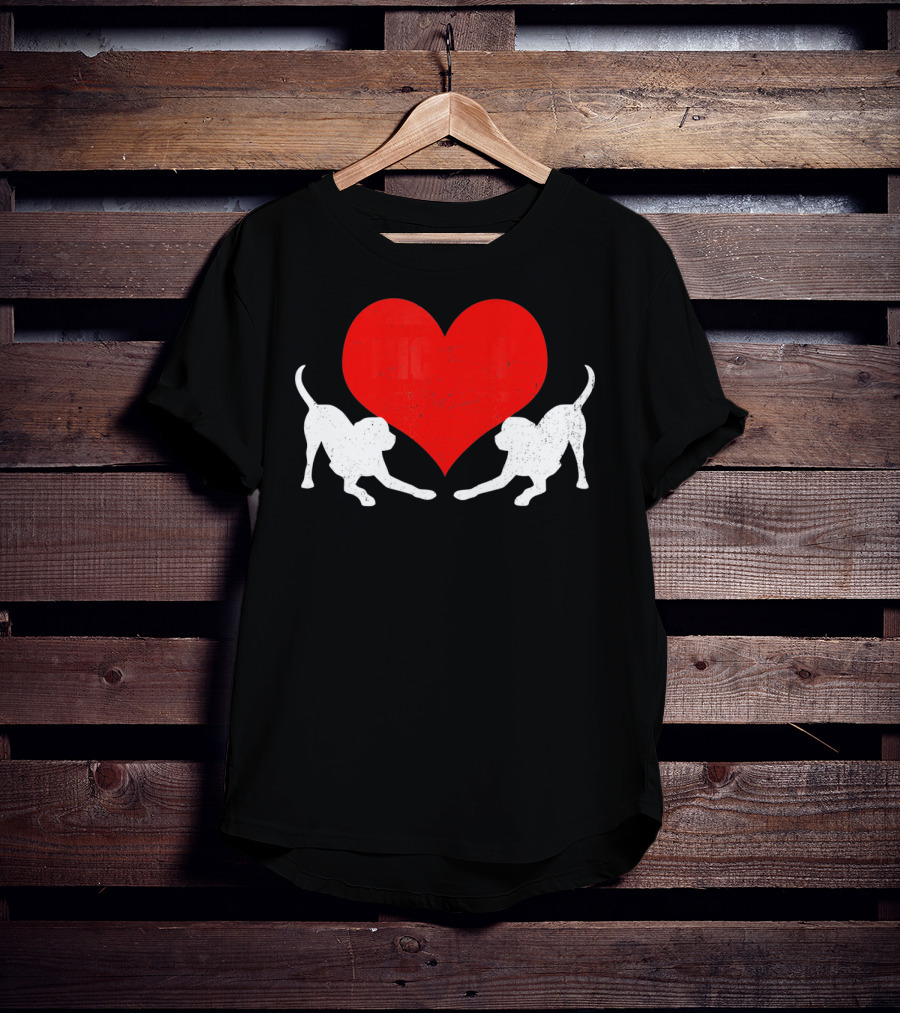 Valentine's Day Black Mouth Cur With Heart T-Shirt