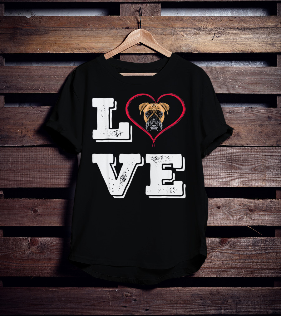 Boxer Dog Love Heart Va Dog Mom T-Shirt