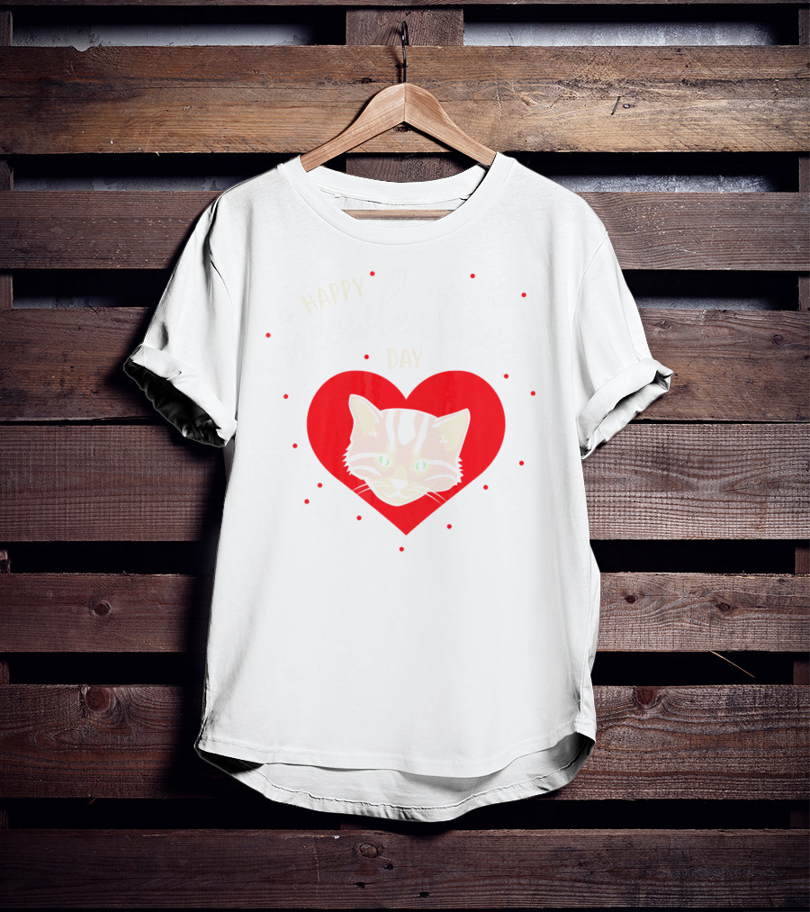 Happy Meowlentines Day Cat Heart Paws T-Shirt