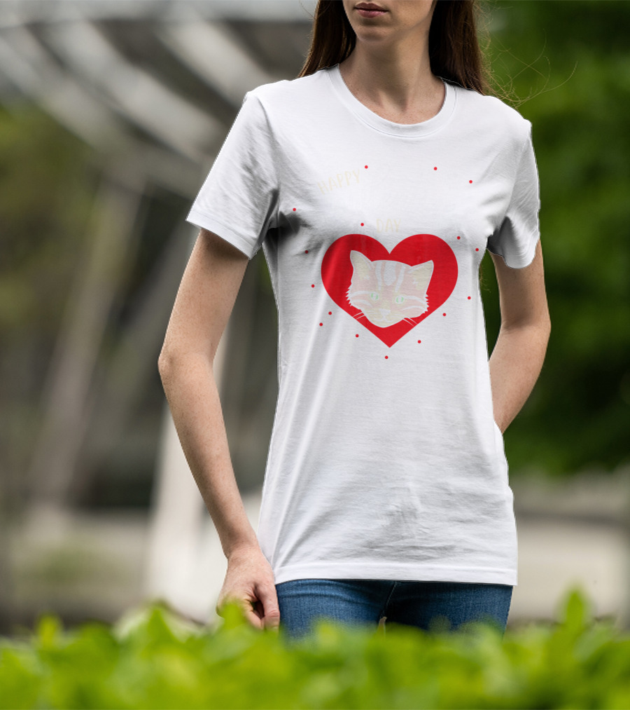 Happy Meowlentines Day Cat Heart Paws T-Shirt