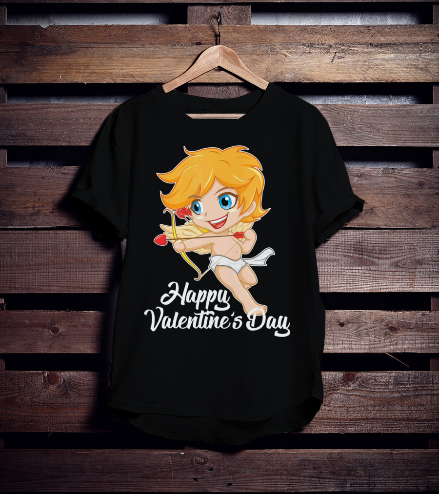 Happy Valentine's Day Cupid Bow And Heart Arrow T-Shirt