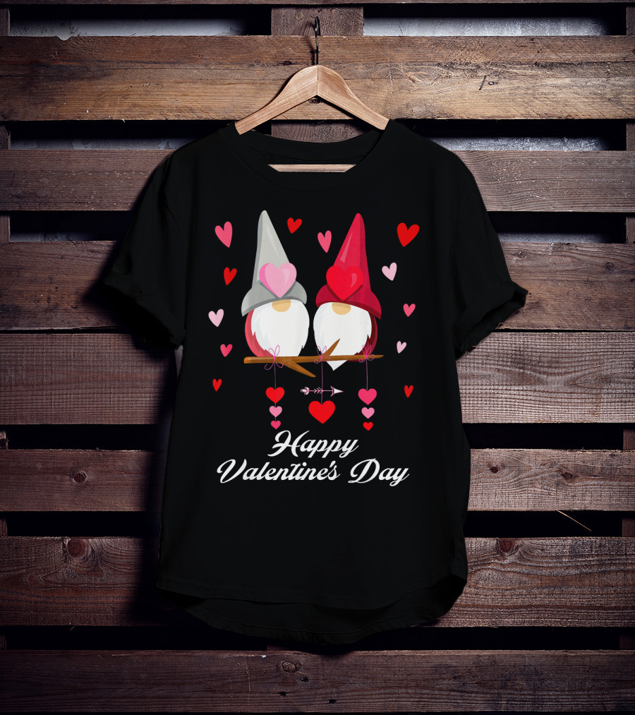 Happy Valentine's Day Cute Gnomes Hearts T-Shirt