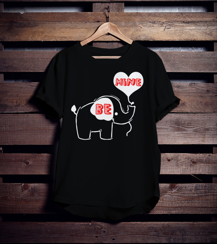 Be Mine Cute Valentines Day Elephant Balloon T-Shirt