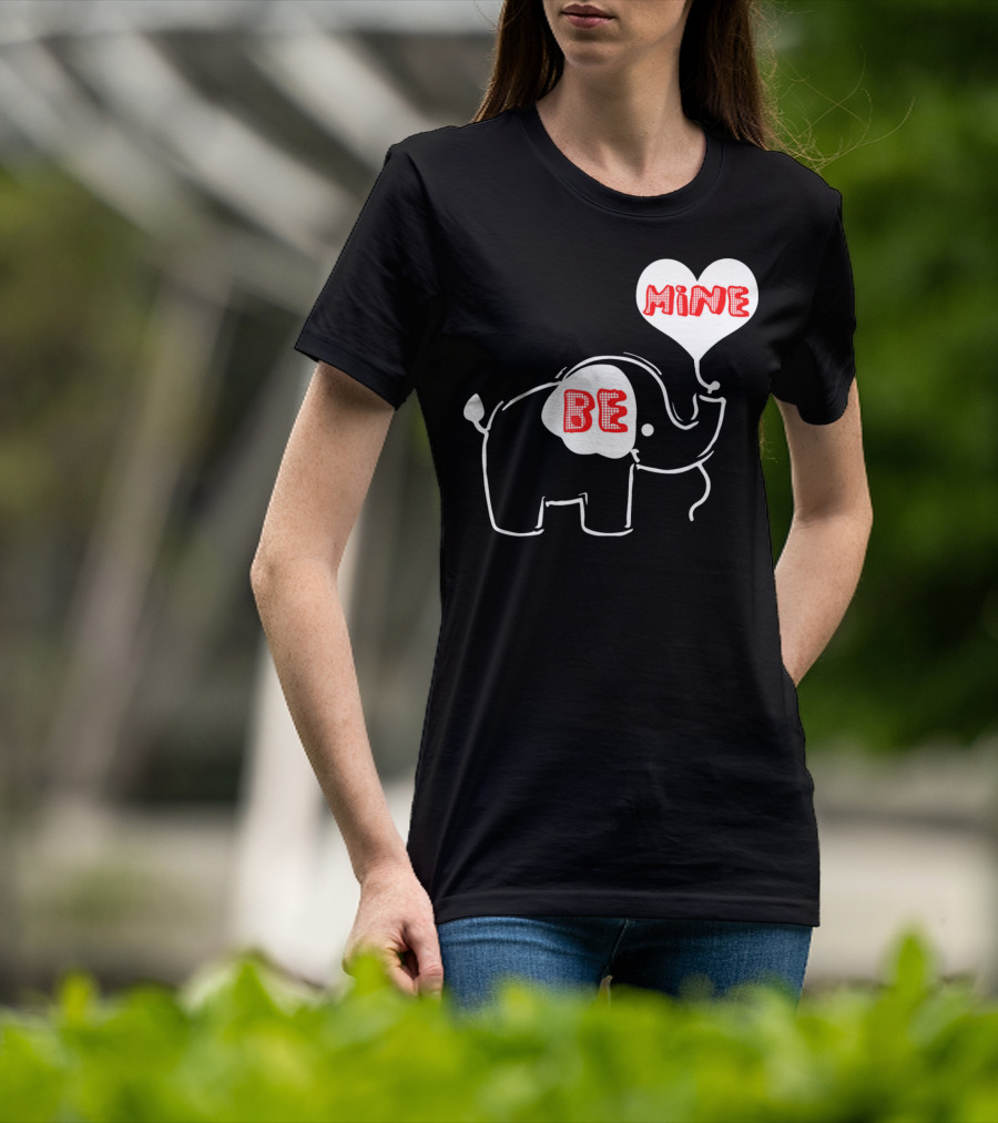 Be Mine Cute Valentines Day Elephant Balloon T-Shirt