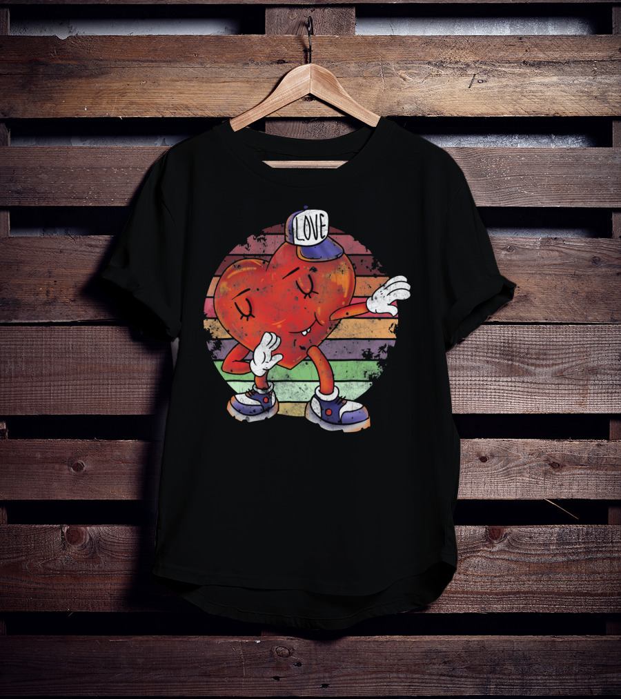 Love Dabbing Heart Valentines Day T-Shirt